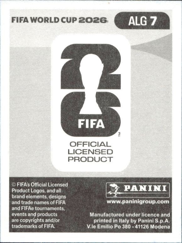 2026 Panini FIFA World Cup Aïssa Mandi #ALG 7 soccer trading card back