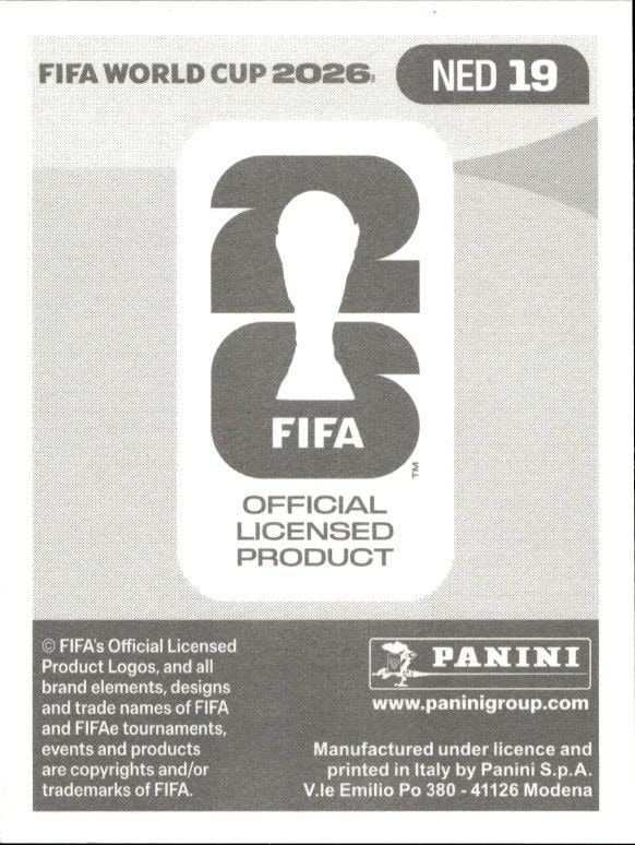 2026 Panini FIFA World Cup Wout Weghorst #NED 19 soccer trading card back