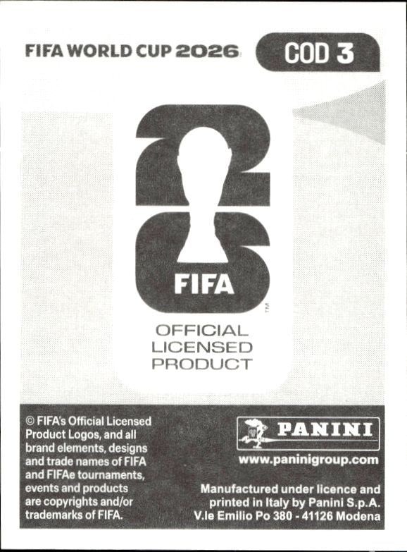 2026 Panini FIFA World Cup Aaron Wan-Bissaka #COD 3 soccer trading card back