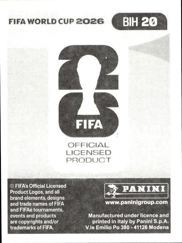 2026 Panini FIFA World Cup Haris Tabaković #BIH 20 soccer trading card back