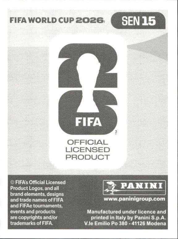 2026 Panini FIFA World Cup Sadio Mané #SEN 15 soccer trading card back