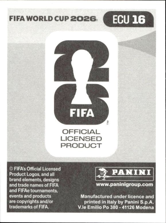 2026 Panini FIFA World Cup Gonzalo Plata #ECU 16 soccer trading card back