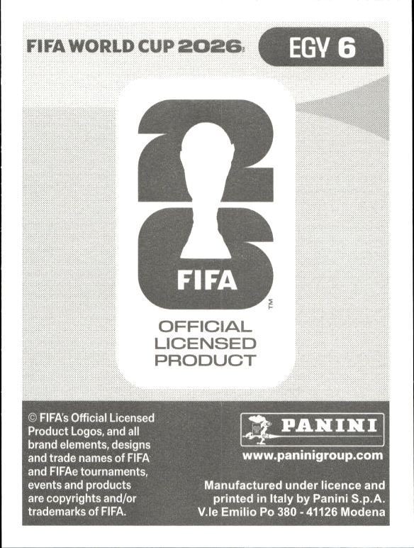2026 Panini FIFA World Cup Khaled Sobhi #EGY 6 soccer trading card back