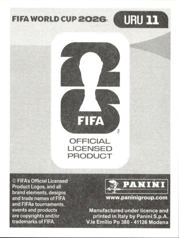 2026 Panini FIFA World Cup Giorgian De Arrascaeta #URU 11 soccer trading card back