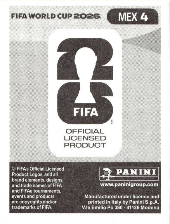 2026 Panini FIFA World Cup Jorge Sánchez #MEX 4 soccer trading card back