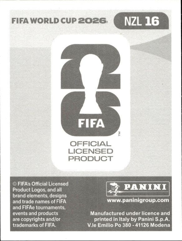 2026 Panini FIFA World Cup Ben Old #NZL 16 soccer trading card back