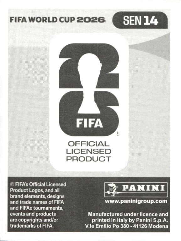 2026 Panini FIFA World Cup Lamine Camara #SEN 14 soccer trading card back