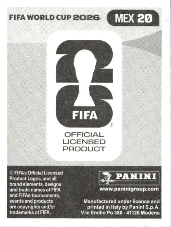 2026 Panini FIFA World Cup César Huerta #MEX 20 soccer trading card back