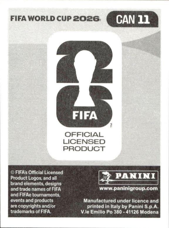 2026 Panini FIFA World Cup Idaël Koné #CAN 11 soccer trading card back