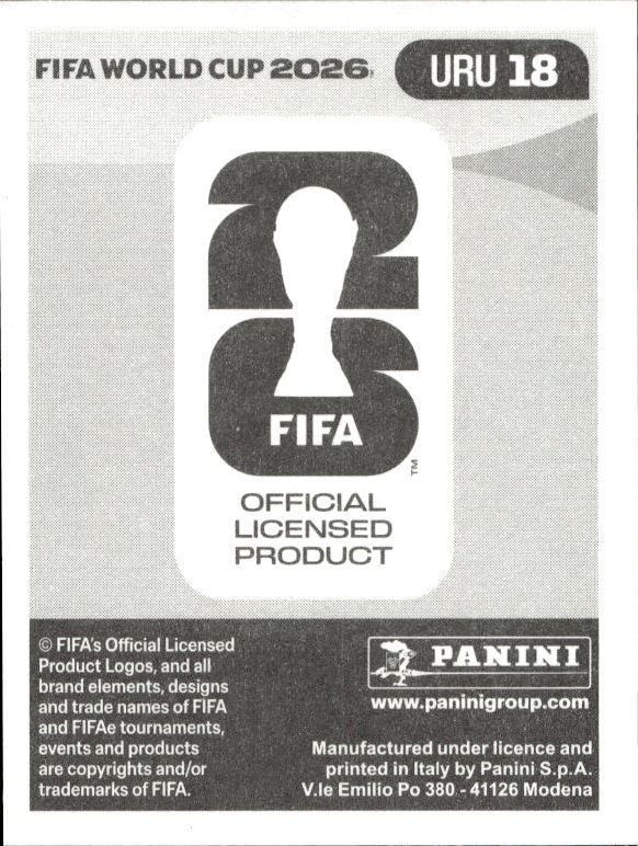 2026 Panini FIFA World Cup Federico Viñas #URU 18 soccer trading card back