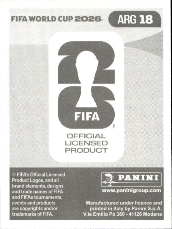 2026 Panini FIFA World Cup Lautaro Martínez #ARG 18 soccer trading card back