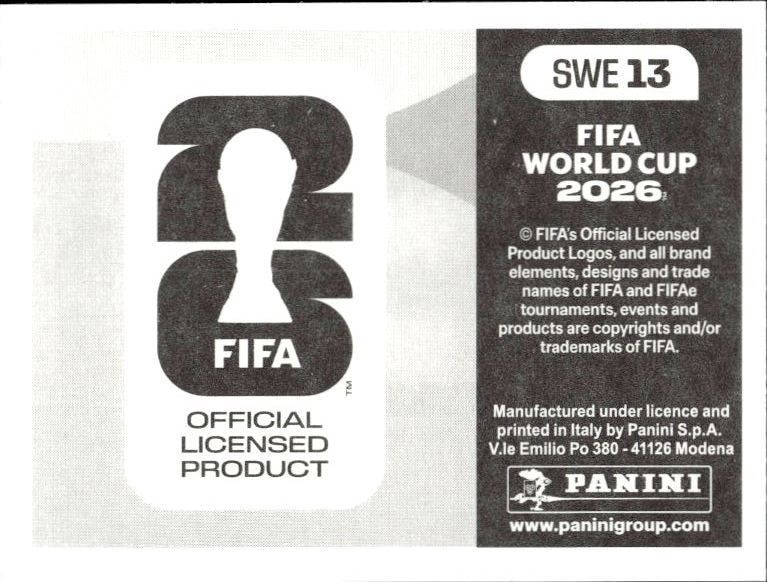 2026 Panini FIFA World Cup Sweden #SWE 13 soccer trading card back