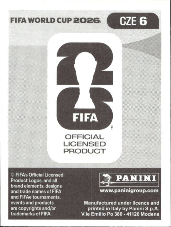 2026 Panini FIFA World Cup Jaroslav Zelený #CZE 6 soccer trading card back