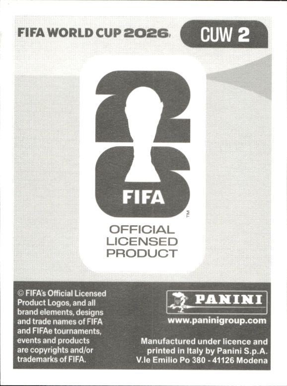 2026 Panini FIFA World Cup Eloy Room #CUW 2 soccer trading card back