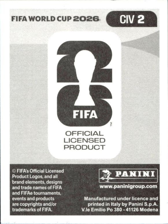 2026 Panini FIFA World Cup Yahia Fofana #CIV 2 soccer trading card back