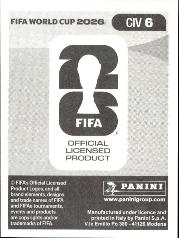 2026 Panini FIFA World Cup Evan Ndicka #CIV 6 soccer trading card back