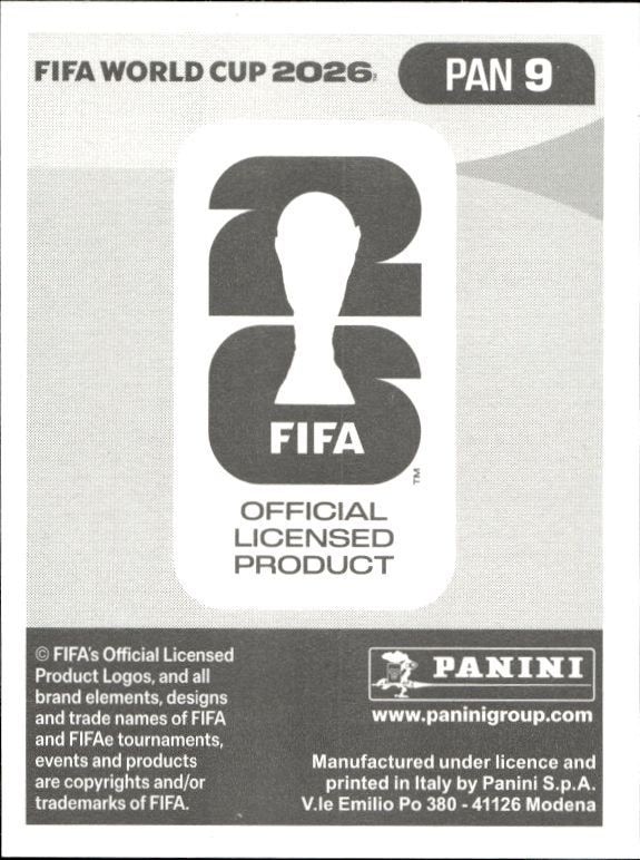 2026 Panini FIFA World Cup César Blackman #PAN 9 soccer trading card back