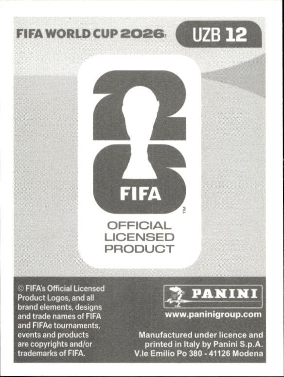 2026 Panini FIFA World Cup Jamshid Iskanderov #UZB 12 soccer trading card back