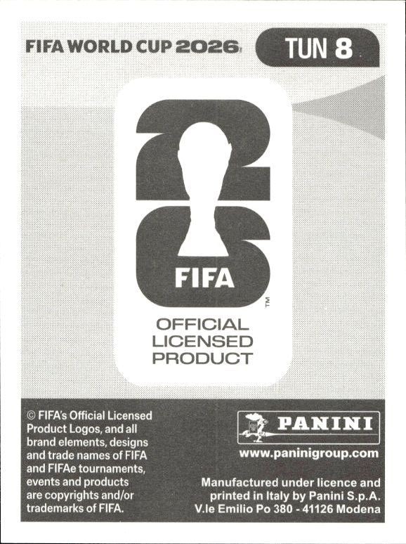 2026 Panini FIFA World Cup Dylan Bronn #TUN 8 soccer trading card back