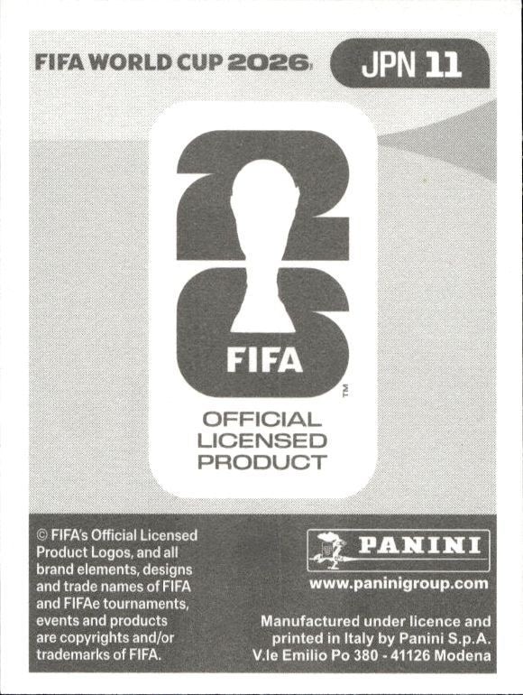 2026 Panini FIFA World Cup Daichi Kamada #JPN 11 soccer trading card back