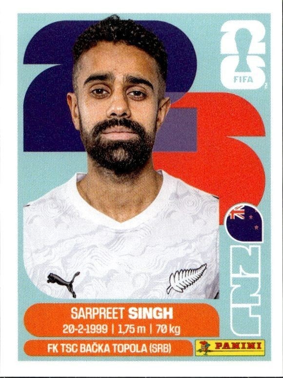 2026 Panini FIFA World Cup Sarpret Singh #NZL 11 trading card