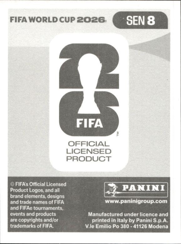 2026 Panini FIFA World Cup Kalidou Koulibaly #SEN 8 soccer trading card back