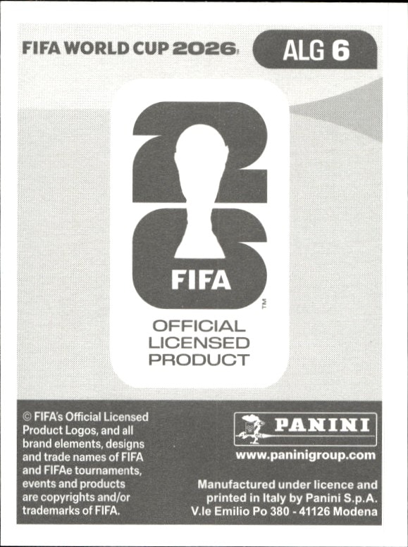2026 Panini FIFA World Cup Mohamed Amine Tougai #ALG 6 soccer trading card back