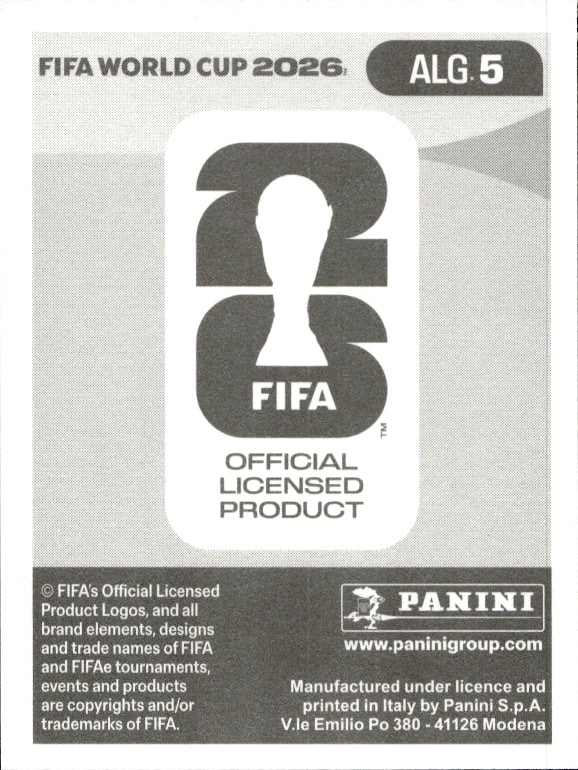 2026 Panini FIFA World Cup Rayan Aït-Nouri #ALG 5 soccer trading card back