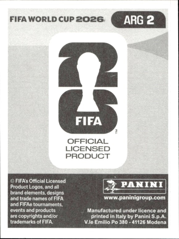 2026 Panini FIFA World Cup Emiliano Martínez #ARG 2 soccer trading card back
