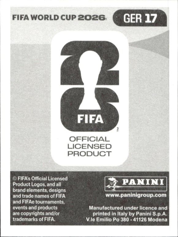 2026 Panini FIFA World Cup Kai Havertz #GER 17 soccer trading card back