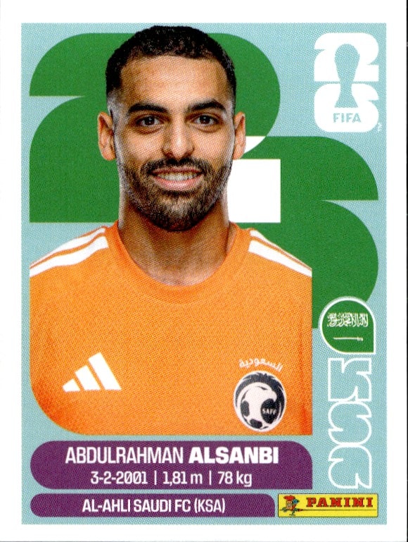 2026 Panini FIFA World Cup Abdulrahman Alsanbi #KSA 3 trading card