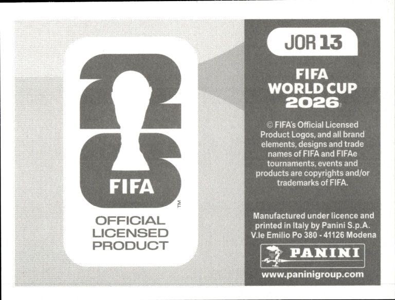 2026 Panini FIFA World Cup Jordan #JOR 13 soccer trading card back