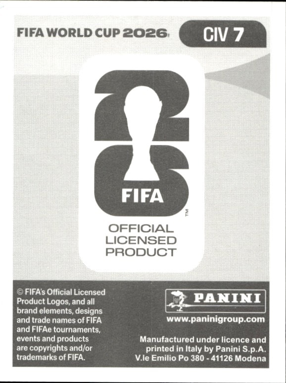 2026 Panini FIFA World Cup Willy Boly #CIV 7 soccer trading card back