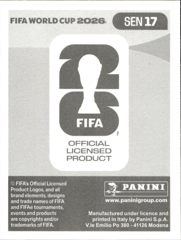 2026 Panini FIFA World Cup Boulave Dia #SEN 17 soccer trading card back