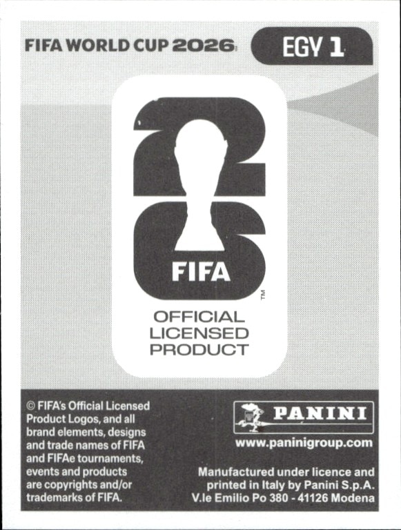 2026 Panini FIFA World Cup Egyptian Fa #EGY 1 soccer trading card back