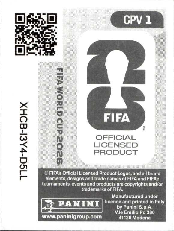 2026 Panini FIFA World Cup Cape Verde #CPV 1 soccer trading card back
