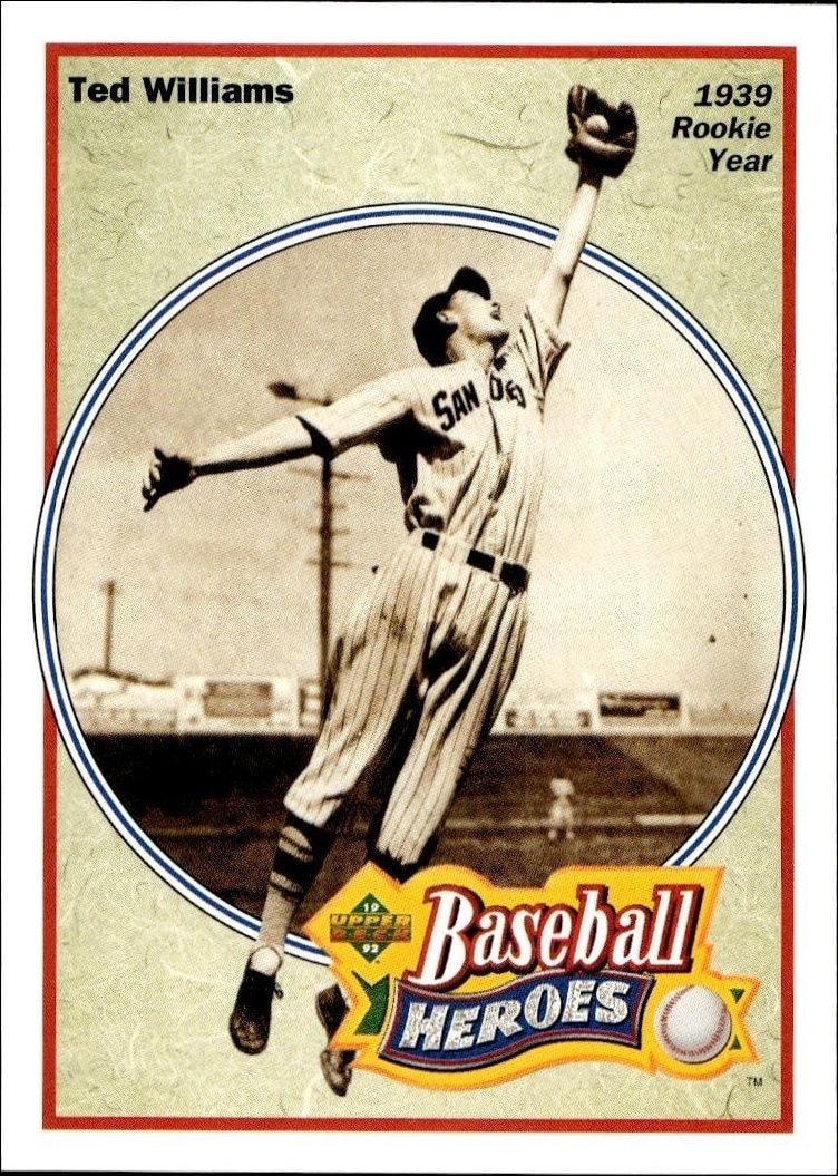 1992 Upper Deck Baseball Heroes Ted Williams #28 trading card
