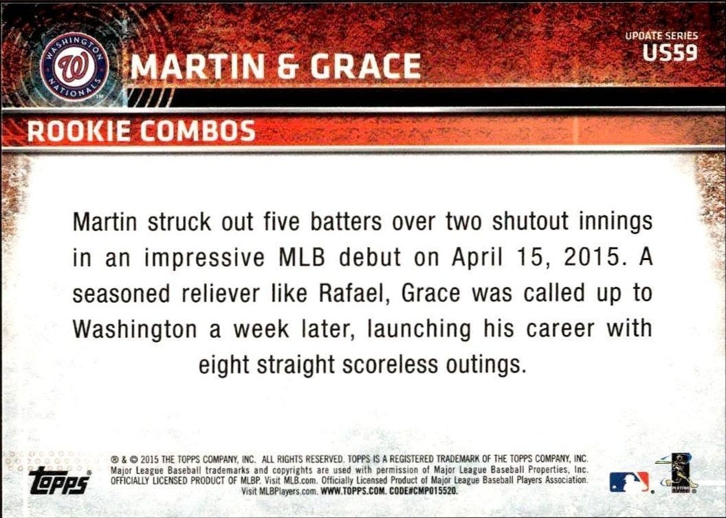 2015 Topps Update Series Rafael Martin #US59 baseball trading card back