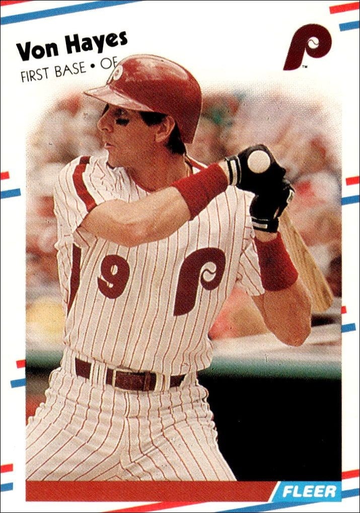 1988 Fleer Von Hayes #304 trading card
