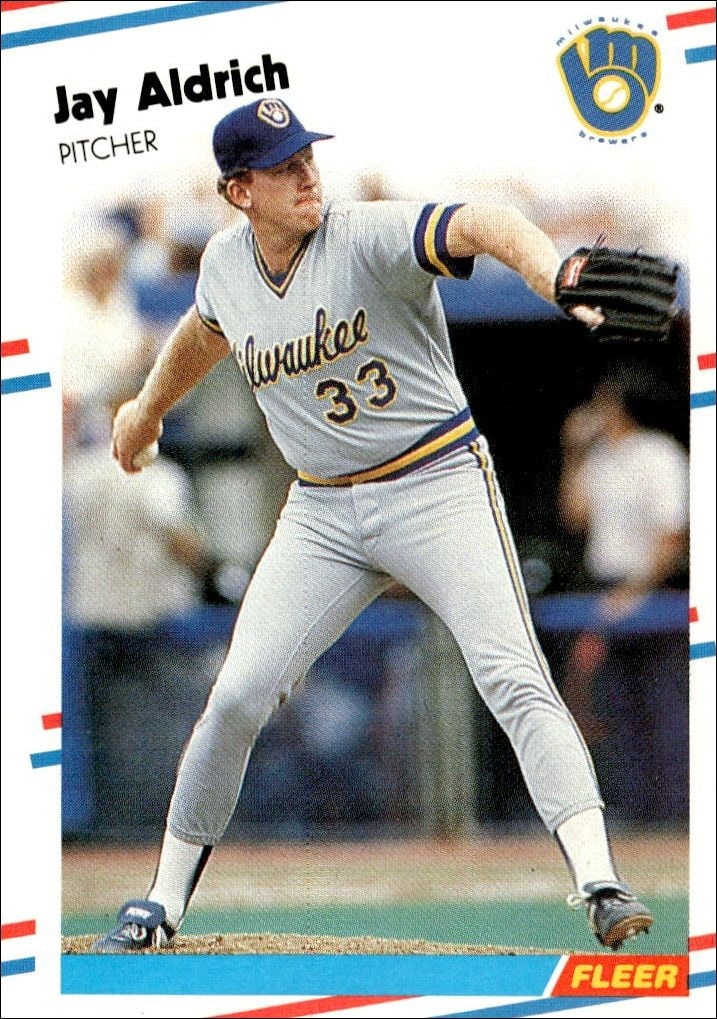 1988 Fleer Jay Aldrich #155 trading card