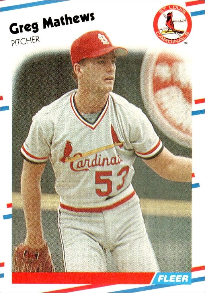 1988 Fleer Greg Mathews #41 trading card