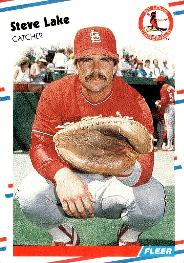 1988 Fleer Steve Lake #38 trading card