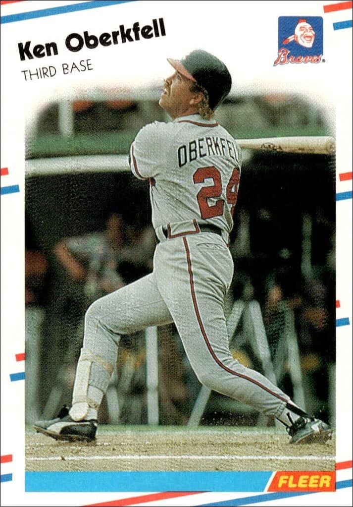 1988 Fleer Ken Oberkfell #545 trading card