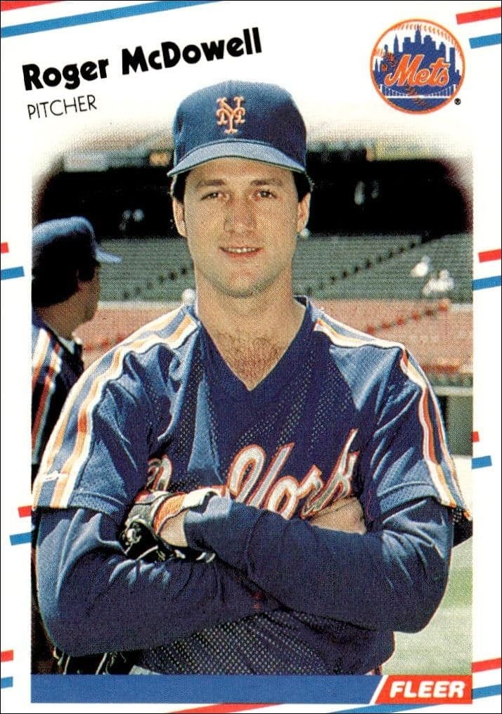 1988 Fleer Roger McDowell #142 trading card
