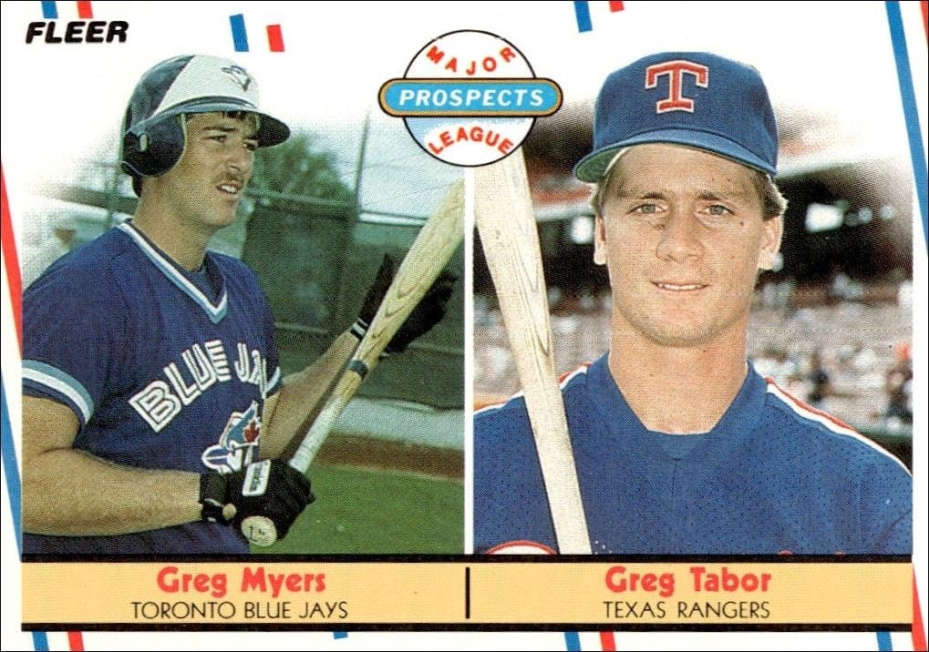 1988 Fleer Greg Myers #644 trading card
