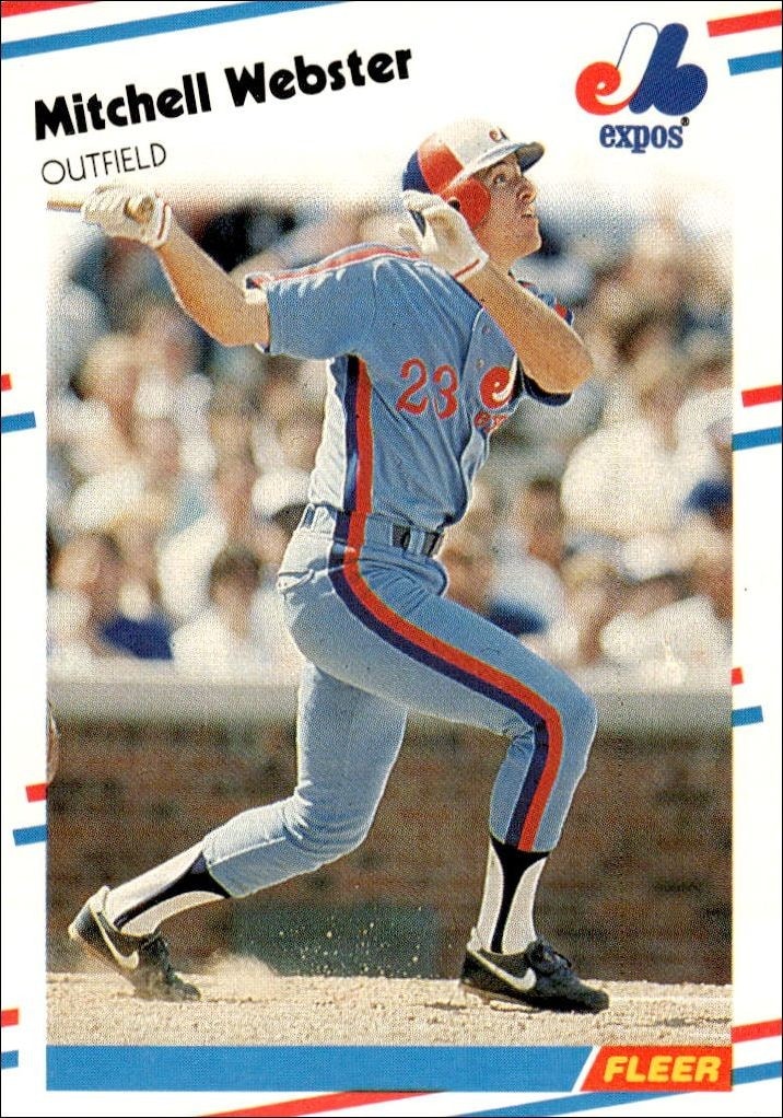 1988 Fleer Mitchell Webster #199 trading card