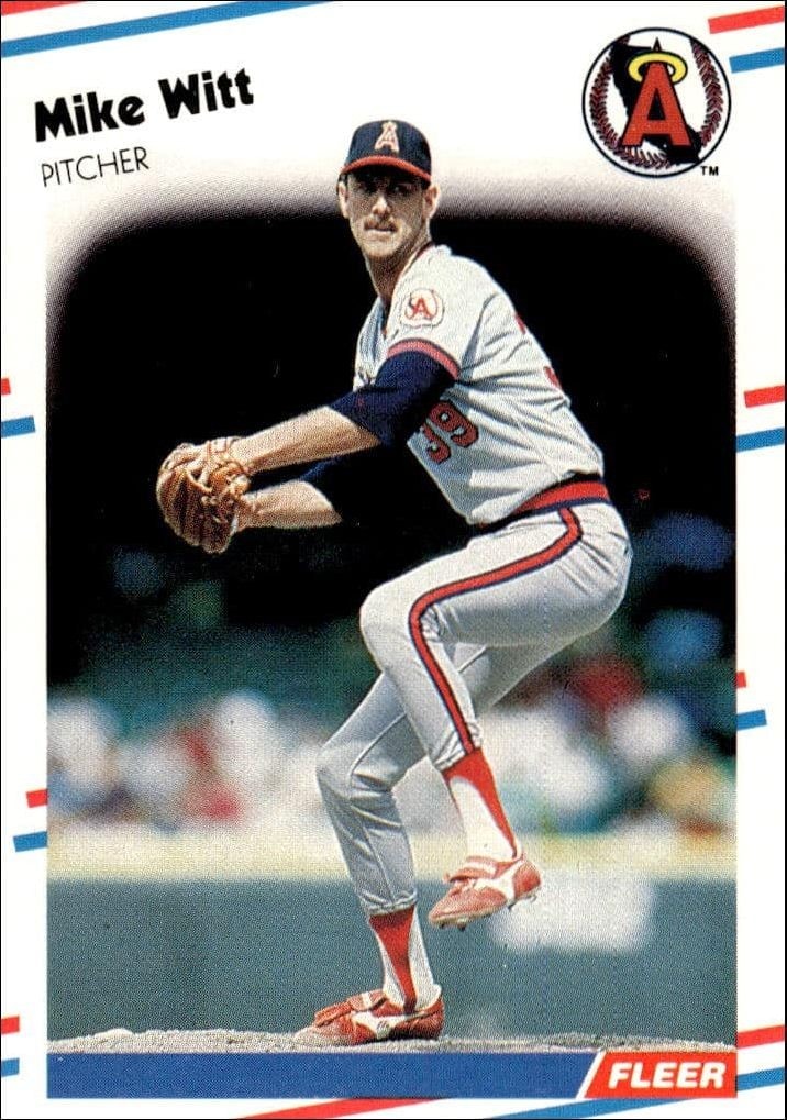 1988 Fleer Mike Witt #507 trading card