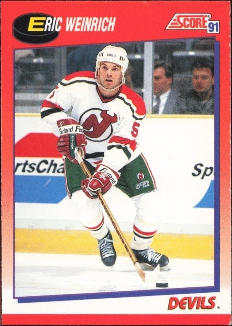 1991-92 Score Canadian Bilingual Eric Weinrich #131 trading card
