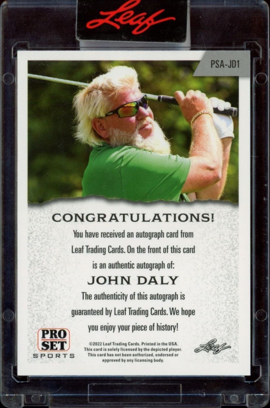 2022 Leaf Pro Set John Daly #PSA-JD1 golf trading card back