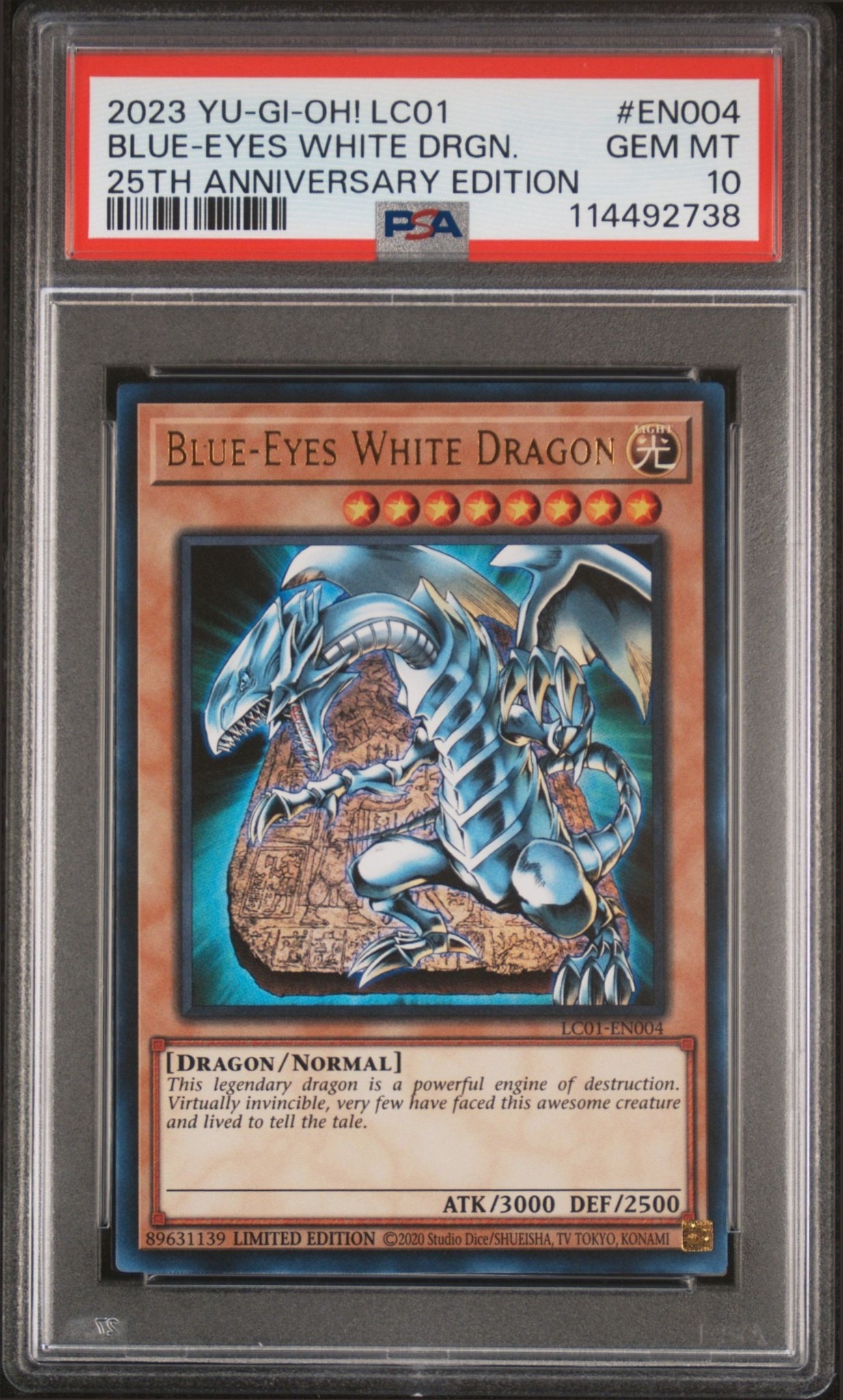 2023 Yu-Gi-Oh Legendary Collection Blue-Eyes White Dragon #LC01-EN004 trading card